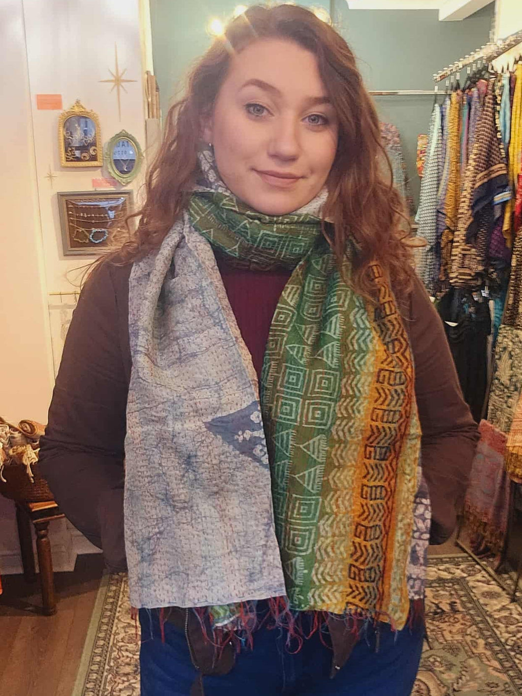 Kantha Stitch Scarf www.karmaripon.co.uk