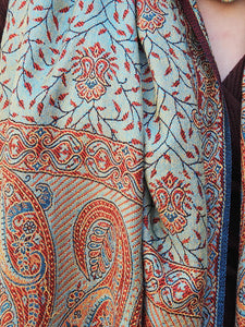 Blue & Red Pashmina Scarf