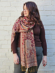 Red Pashmina Scarf  www.indiansummertrading.co.uk
