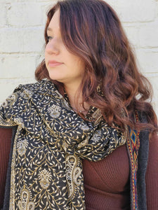 Black Pashmina Scarf  www.indiansummertrading.co.uk