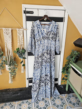 Load image into Gallery viewer, White and Blue Indira Dress UK 12-14