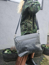 Load image into Gallery viewer, Black Leather Satchel www.karmaripon.co.uk