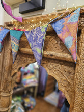 Load image into Gallery viewer, Repurposed sari bunting www.indiansummertrading.co.uk