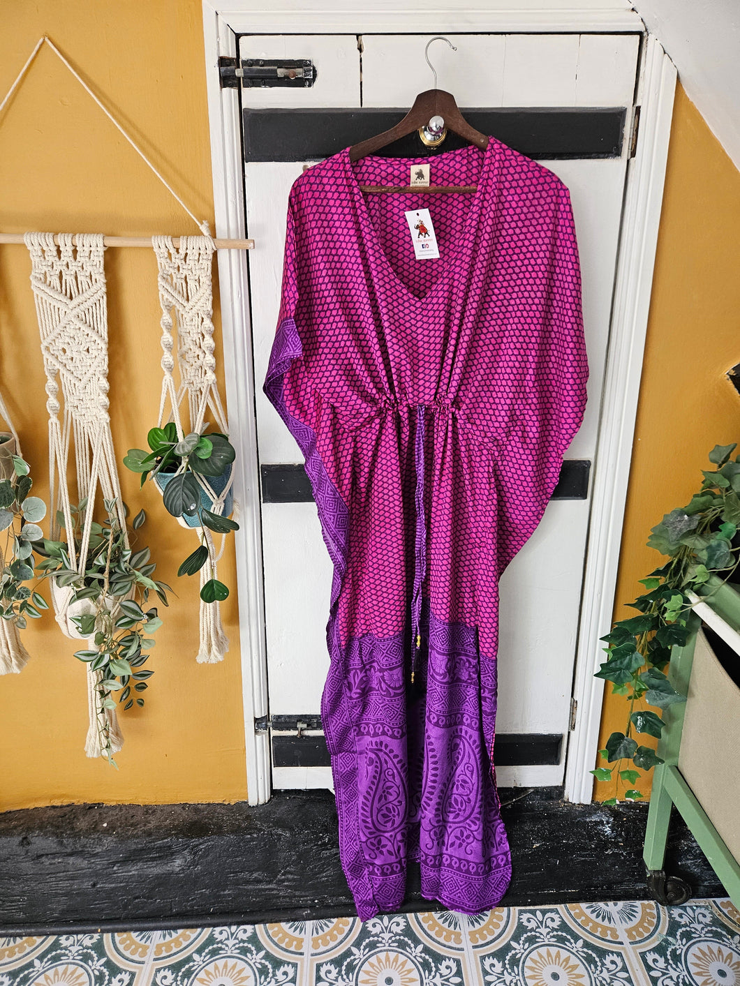 Repurposed Sari Kaftan UK 10-16