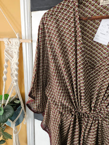 Repurposed Sari short Kaftan UK 10-18