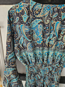 Blue & Black Laal Dress Size 14-16UK