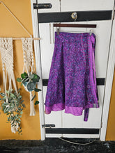 Load image into Gallery viewer, repurposed sari wrap skirt www.karmaripon.co.uk