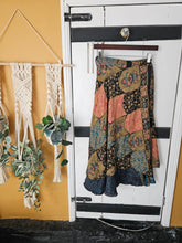Load image into Gallery viewer, repurposed sari wrap skirt www.karmaripon.co.uk