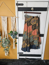 Load image into Gallery viewer, repurposed sari wrap skirt www.karmaripon.co.uk