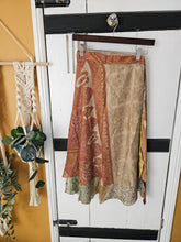 Load image into Gallery viewer, Repurposed sari wrap skirt www.karmaripon.co.uk