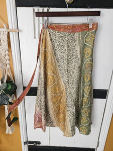 Repurposed sari wrap skirt www.karmaripon.co.uk