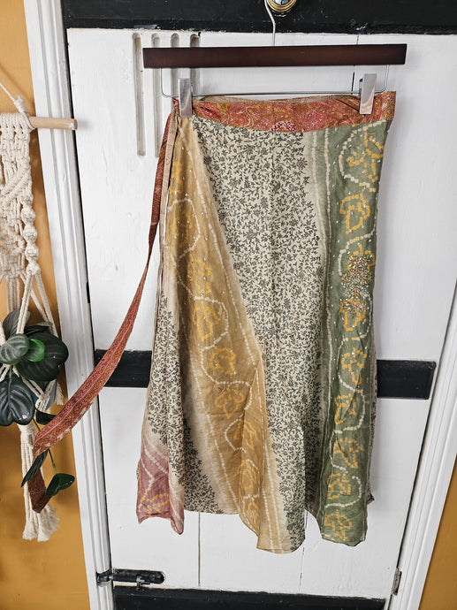 Repurposed sari wrap skirt www.karmaripon.co.uk