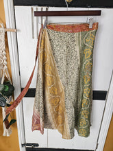 Load image into Gallery viewer, Repurposed sari wrap skirt www.karmaripon.co.uk