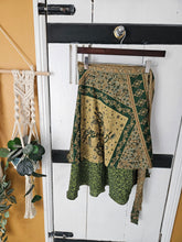 Load image into Gallery viewer, Repurposed sari wrap skirt www.karmaripon.co.uk
