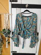 Load image into Gallery viewer, Reversible Repurposed Sari Choli Top UK8-14 www.karmaripon.co.uk