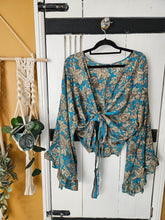Load image into Gallery viewer, Reversible Repurposed Sari Choli Top UK8-14 www.karmaripon.co.uk