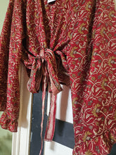 Load image into Gallery viewer, Blue Repurposed Sari Butterfly Top UK 14-18