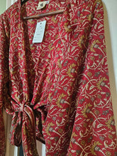 Load image into Gallery viewer, Blue Repurposed Sari Butterfly Top UK 14-18
