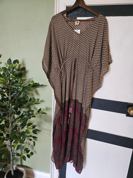 Repurposed Sari Kaftan UK 10-16