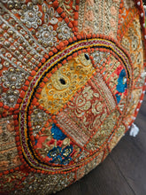 Load image into Gallery viewer, indian patchwork pouffe www.karmaripon.co.uk