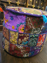 Load image into Gallery viewer, indian patchwork pouffe www.karmaripon.co.uk
