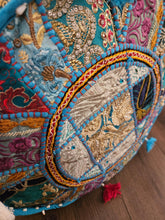 Load image into Gallery viewer, indian patchwork pouffe www.karmaripon.co.uk