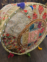 Load image into Gallery viewer, indian patchwork pouffe www.karmaripon.co.uk