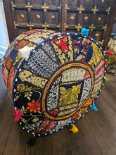 Load image into Gallery viewer, indian patchwork pouffe www.karmaripon.co.uk