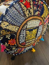 Load image into Gallery viewer, indian patchwork pouffe www.karmaripon.co.uk