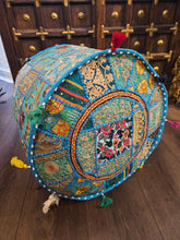 Load image into Gallery viewer, indian patchwork pouffe www.karmaripon.co.uk