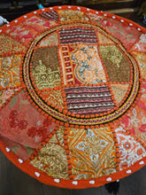 Load image into Gallery viewer, indian patchwork pouffe www.karmaripon.co.uk