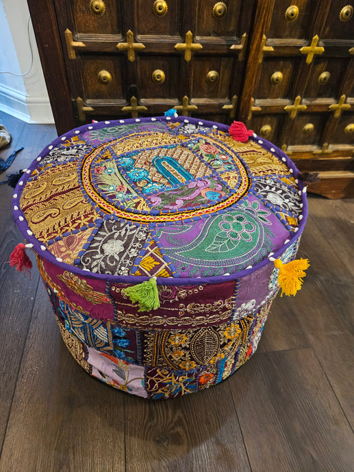 Purple Indian Pouffe