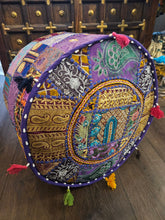 Load image into Gallery viewer, Purple Indian Pouffe
