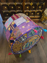 Load image into Gallery viewer, Purple Indian Pouffe
