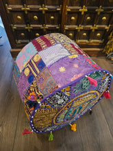 Load image into Gallery viewer, Purple Indian Pouffe