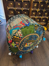 Load image into Gallery viewer, indian patchwork pouffe www.karmaripon.co.uk