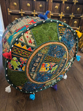 Load image into Gallery viewer, Dark Green Indian Pouffe