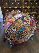 Load image into Gallery viewer, indian patchwork pouffe www.karmaripon.co.uk