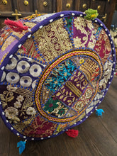 Load image into Gallery viewer, indian patchwork pouffe www.karmaripon.co.uk