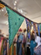 Load image into Gallery viewer, Repurposed sari bunting www.indiansummertrading.co.uk
