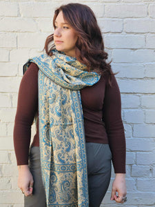 Blue Pashmina Scarf  www.indiansummertrading.co.uk