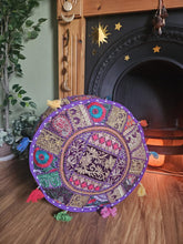 Load image into Gallery viewer, Purple Indian Pouffe