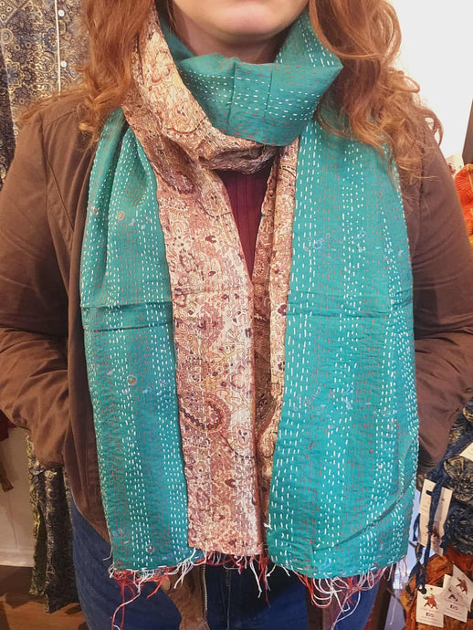 Kantha Stitch Scarf www.karmaripon.co.uk