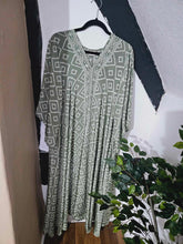 Load image into Gallery viewer, Sage Repurposed Sari Kaftan www.indiansummertrading.co.uk
