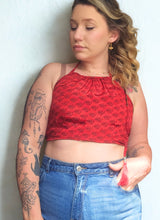 Load image into Gallery viewer, Reversible Repurposed Sari Choli Top UK8-14 www.karmaripon.co.uk