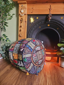 Black Indian Pouffe