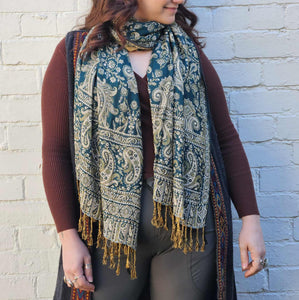 Green Pashmina Scarf  www.indiansummertrading.co.uk