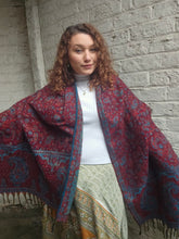 Load image into Gallery viewer, Warm indian shawl with tassels www.karmaripon.co.uk