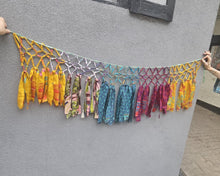 Load image into Gallery viewer, Repurposed Sari Lattice garland www.karmaripon.co.uk