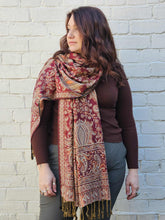 Load image into Gallery viewer, Red Pashmina Scarf  www.indiansummertrading.co.uk